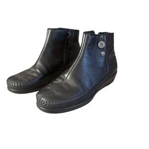 SAS Womens Jade Black Ankle Wedge Boots Size 7.5